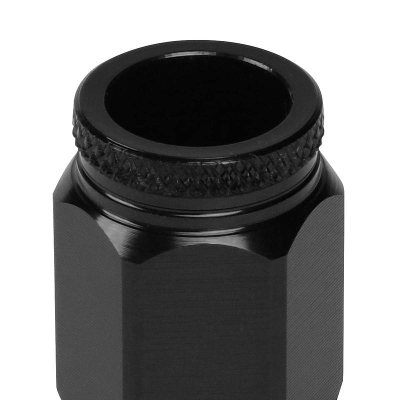 J2 Engineering 16Pcs 7075 Aluminum Open End M12 x 1.25 Lug Nuts w/4Pcs Lock Nuts & Key, Black, Fit Conical Seat, LN-T7-002-125-BK - Image 5
